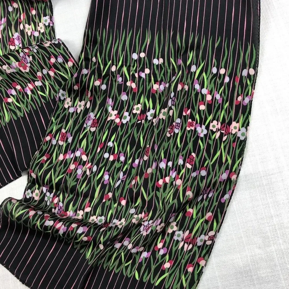 Vintage floral & stripes oblong scarf
